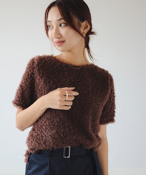 B:MING by BEAMS（ビーミングバイビームス）の「【手洗いOK】カール シャギー Tシャツ（Tシャツ/カットソー・レディース・ホワイト系その他5/ブラック/ブラウン/ブルー系その他・ONE SIZE）」の4枚目の写真