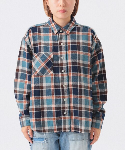 BEAMS BOY（ビームスボーイ）の「【2/5再値下げ】ワーク チェック シャツ（シャツ/ブラウス・レディース・グレー/アイボリー/ブルー・2/1）」の5枚目の写真