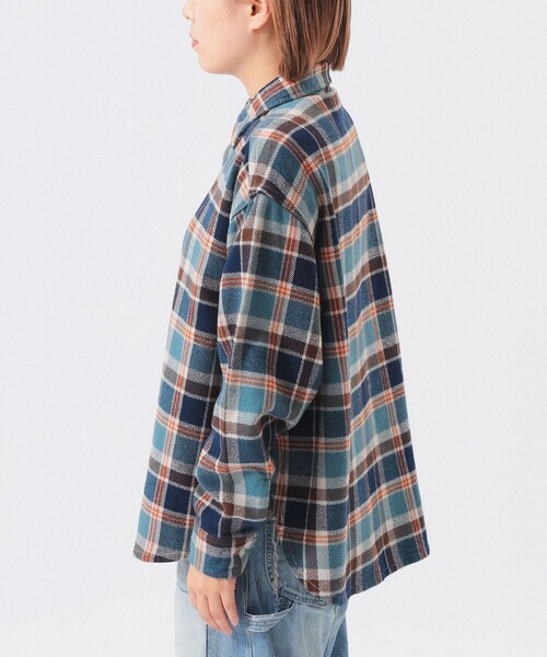 BEAMS BOY（ビームスボーイ）の「【2/5再値下げ】ワーク チェック シャツ（シャツ/ブラウス・レディース・グレー/アイボリー/ブルー・2/1）」の6枚目の写真