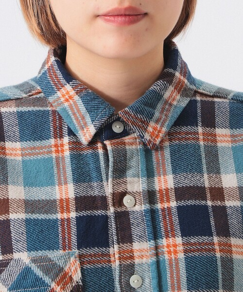 BEAMS BOY（ビームスボーイ）の「【2/5再値下げ】ワーク チェック シャツ（シャツ/ブラウス・レディース・グレー/アイボリー/ブルー・2/1）」の8枚目の写真