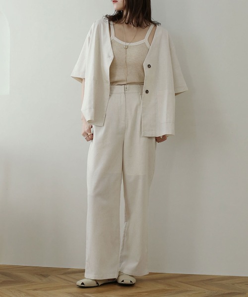NOAHL(ノアル)の「【NOAHL】リネンワイドパンツ(その他パンツ・レディース・ブラウン/キナリ/ブラック・L/M)」の6枚目の写真