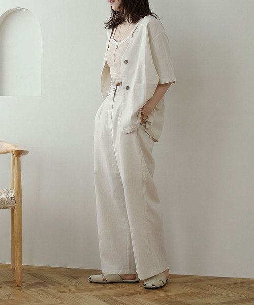 NOAHL(ノアル)の「【NOAHL】リネンワイドパンツ(その他パンツ・レディース・ブラウン/キナリ/ブラック・L/M)」の7枚目の写真
