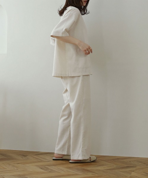NOAHL(ノアル)の「【NOAHL】リネンワイドパンツ(その他パンツ・レディース・ブラウン/キナリ/ブラック・L/M)」の8枚目の写真