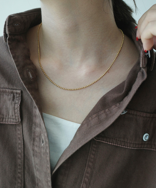 SLOBE IENA(スローブイエナ)の「Theia Jewelry/テイア ジュエリー ボールチェーンネックレス 82200N0013(ネックレス・レディース・ゴールド・FREE)」の1枚目の写真