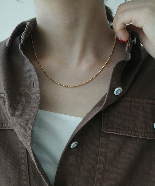 SLOBE IENA(スローブイエナ)の「Theia Jewelry/テイア ジュエリー ボールチェーンネックレス 82200N0013(ネックレス・レディース・ゴールド・FREE)」の2枚目の写真
