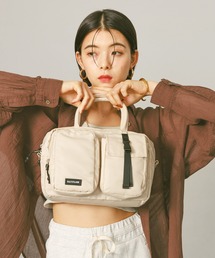 BAYFLOW | [500mlのペットボトルも入る]フロントＷポケットボストンバッグ(ハンドバッグ)