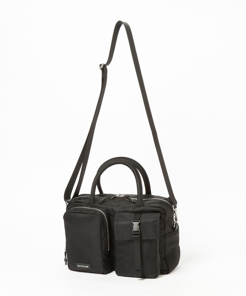 BAYFLOW（ベイフロー）の「[500mlのペットボトルも入る]フロントＷポケットボストンバッグ（ハンドバッグ・レディース・ライトグレー/ブラック/バーガンディー/ライトベージュ・FREE）」の14枚目の写真