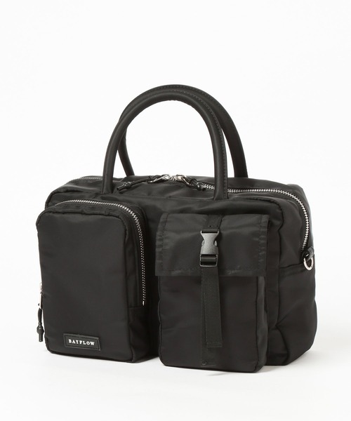 BAYFLOW（ベイフロー）の「[500mlのペットボトルも入る]フロントＷポケットボストンバッグ（ハンドバッグ・レディース・ライトグレー/ブラック/バーガンディー/ライトベージュ・FREE）」の15枚目の写真