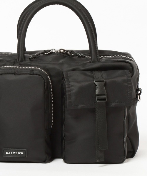 BAYFLOW（ベイフロー）の「[500mlのペットボトルも入る]フロントＷポケットボストンバッグ（ハンドバッグ・レディース・ライトグレー/ブラック/バーガンディー/ライトベージュ・FREE）」の19枚目の写真