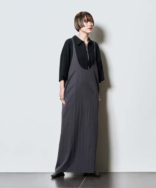 CITYSHOP（シティーショップ）の「OPPOSITE CAMI DRESS：ワンピース（ワンピース・レディース・ブラック/チャコールグレー・38/36）」の4枚目の写真