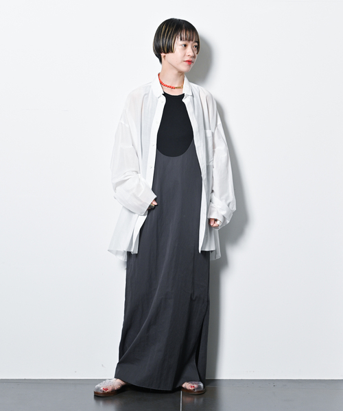 CITYSHOP（シティーショップ）の「OPPOSITE CAMI DRESS：ワンピース（ワンピース・レディース・ブラック/チャコールグレー・38/36）」の8枚目の写真