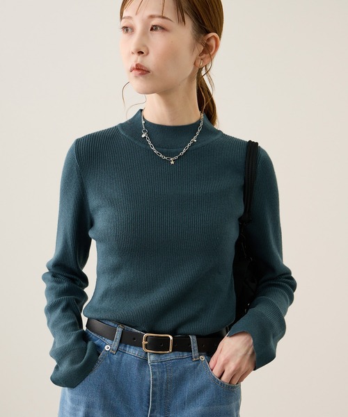 ROPE' PICNIC(ロペピクニック)の「アンチピリングプチハイネックニット/リンクコーデ(ニット/セーター・レディース・ホワイト系その他5/ダークブラウン/グリーン/キナリ・FREE)」の4枚目の写真