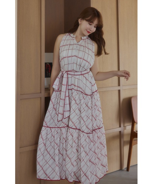 Anduze Belted Check Dress