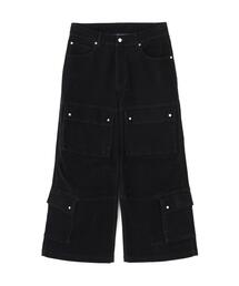 DankeSchon/ダンケシェーン/FLOCKY DENIM FLARE CARGO PANTS