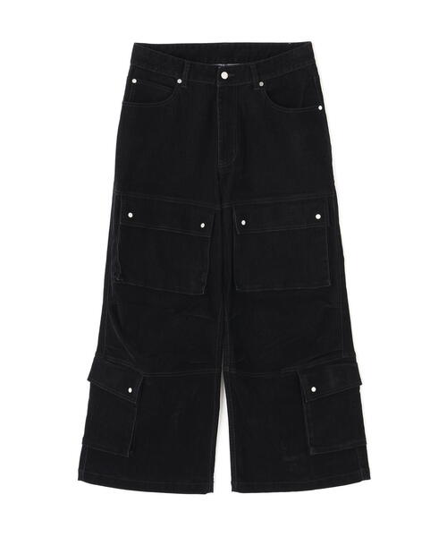 DANKE SCHON（ダンケシェーン）の「DankeSchon/ダンケシェーン/FLOCKY DENIM FLARE CARGO PANTS（デニムパンツ・メンズ・ブラック/ブラウン・S/M/L）」の20枚目の写真