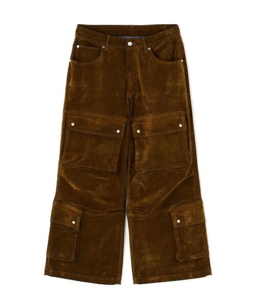 DANKE SCHON(ダンケシェーン)の「DankeSchon/ダンケシェーン/FLOCKY DENIM FLARE CARGO PANTS(デニムパンツ・メンズ・ブラック/ブラウン・S/M/L)」の6枚目の写真