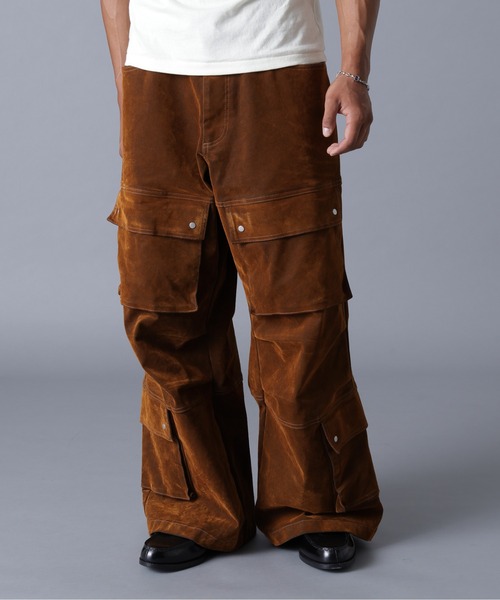 DankeSchon/ダンケシェーン/FLOCKY DENIM FLARE CARGO PANTS（デニム