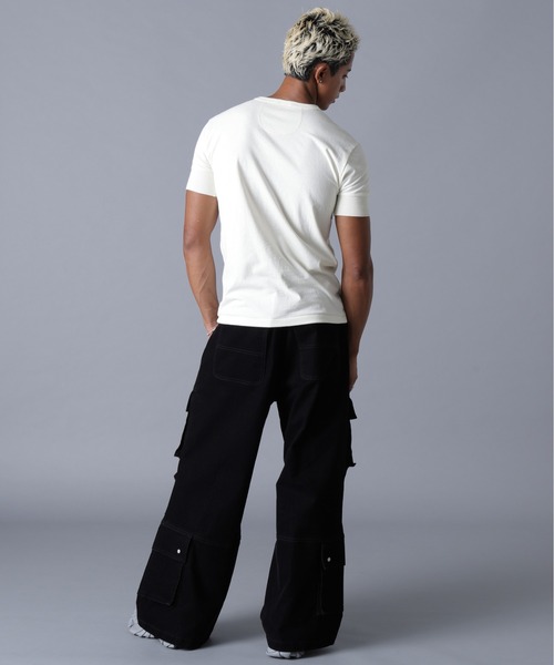 DankeSchon/ダンケシェーン/FLOCKY DENIM FLARE CARGO PANTS（デニム