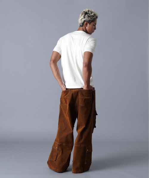 DankeSchon/ダンケシェーン/FLOCKY DENIM FLARE CARGO PANTS（デニム