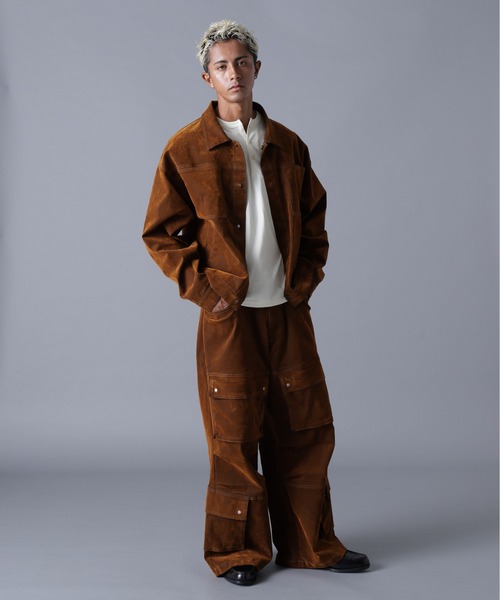 DANKE SCHON（ダンケシェーン）の「DankeSchon/ダンケシェーン/FLOCKY DENIM FLARE CARGO PANTS（デニムパンツ・メンズ・ブラック/ブラウン・S/M/L）」の18枚目の写真