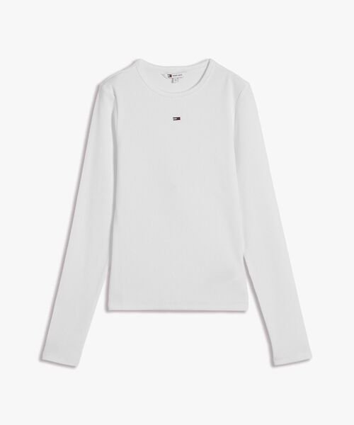 tommy jeans(トミー ジーンズ)の「スリムエッセンシャルロングスリーブリブTシャツ(Tシャツ/カットソー・レディース・ブラック/マルチ/ホワイト/ブルー・SMALL/MEDIUM/X-SMALL)」の14枚目の写真