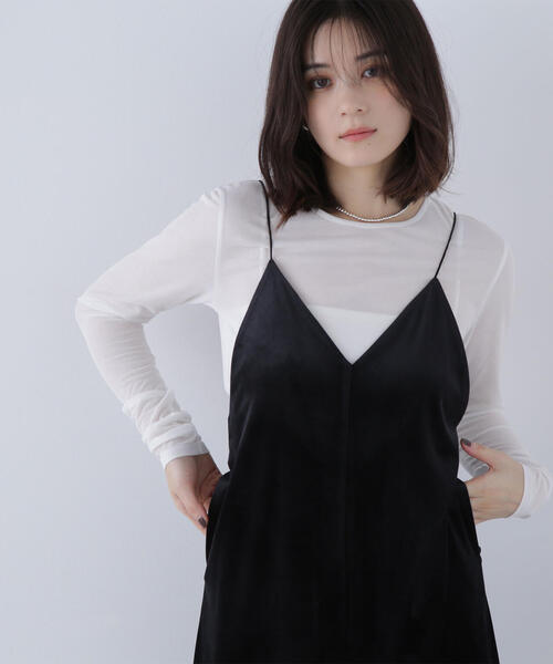 NATURAL BEAUTY BASIC（ナチュラルビューティーベーシック）の「◇【Oggi号掲載】シアーカットソーシリーズ クルーネック（Tシャツ/カットソー・レディース・ピンク/グレー/レッド/オフホワイト・FREE）」の22枚目の写真
