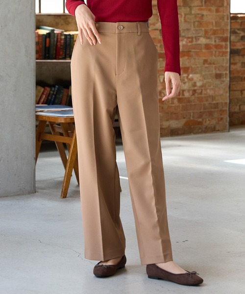 Honeys（ハニーズ）の「【ストレッチ・ウォッシャブル・イージーケア】ストレートパンツ（スラックス・レディース・ブラック/ネイビー/ヘザーチャコール/キャメル・SS/S/M/LL/L/3L）」の18枚目の写真