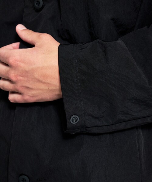 ABAHOUSE（アバハウス）の「【セットアップ対応】TUCK＆DARTS ワッシャーナイロン シャツブルゾン / ドルマンスリーブ（シャツ/ブラウス・メンズ・ブラック/ベージュ・46/48）」の9枚目の写真