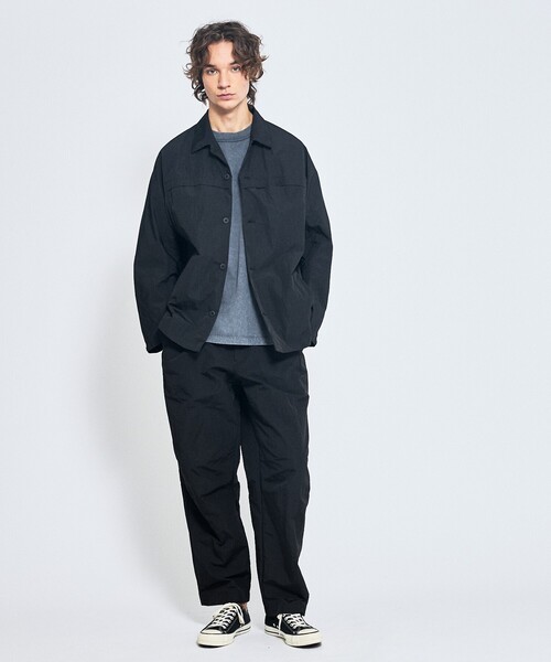 ABAHOUSE（アバハウス）の「【セットアップ対応】TUCK＆DARTS ワッシャーナイロン シャツブルゾン / ドルマンスリーブ（シャツ/ブラウス・メンズ・ブラック/ベージュ・46/48）」の13枚目の写真