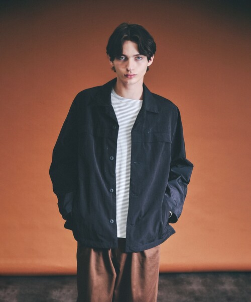 ABAHOUSE（アバハウス）の「【セットアップ対応】TUCK＆DARTS ワッシャーナイロン シャツブルゾン / ドルマンスリーブ（シャツ/ブラウス・メンズ・ブラック/ベージュ・46/48）」の16枚目の写真