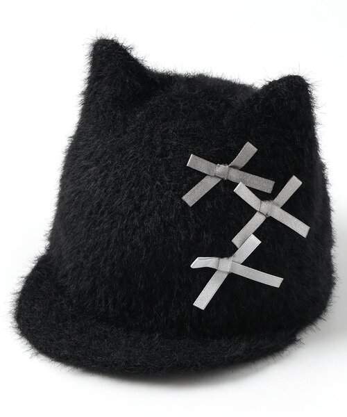 apres les cours（アプレレクール）の「ねこちゃんシャギーハット（ハット・キッズ・ブラック/オフホワイト・50/54）」の5枚目の写真