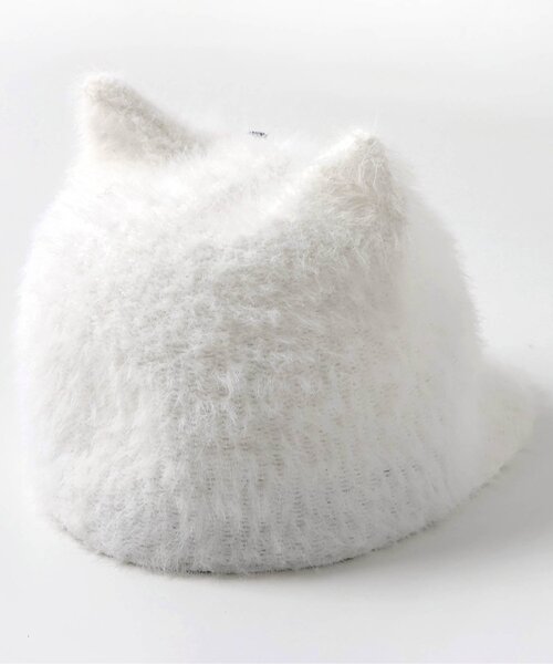 apres les cours（アプレレクール）の「ねこちゃんシャギーハット（ハット・キッズ・ブラック/オフホワイト・50/54）」の8枚目の写真