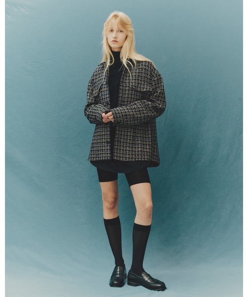 Juha（ユハ）の「SUMMER TWEED JACKET（ブルゾン・メンズ・ブラック/ネイビー・3/4）」の4枚目の写真