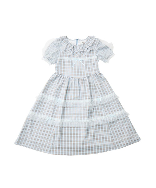 Lolime by mellfy memory(ロリミー バイ メルフィーメモリー)の「check puff sleeve dress(ワンピース・レディース・ピンク/ブルー・M/LL)」の2枚目の写真