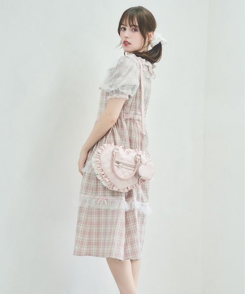 Lolime by mellfy memory(ロリミー バイ メルフィーメモリー)の「check puff sleeve dress(ワンピース・レディース・ピンク/ブルー・M/LL)」の8枚目の写真
