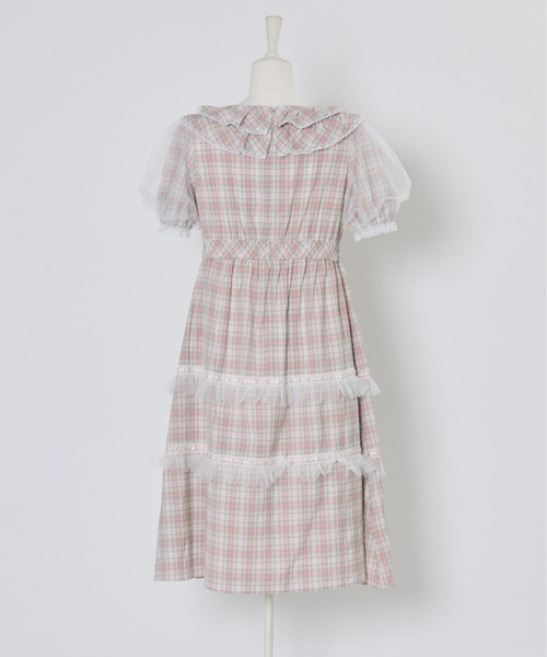 Lolime by mellfy memory(ロリミー バイ メルフィーメモリー)の「check puff sleeve dress(ワンピース・レディース・ピンク/ブルー・M/LL)」の15枚目の写真