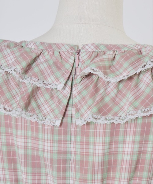 Lolime by mellfy memory(ロリミー バイ メルフィーメモリー)の「check puff sleeve dress(ワンピース・レディース・ピンク/ブルー・M/LL)」の21枚目の写真