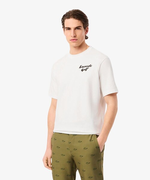 LACOSTE(ラコステ)の「ラコステゴルフウルトラドライバックプリントTシャツ(Tシャツ/カットソー・メンズ・ホワイト・3/4/5)」の4枚目の写真