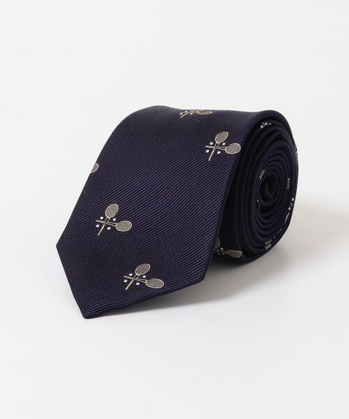 URBAN RESEARCH DOORS（アーバンリサーチドアーズ）の「LIFE STYLE TAILOR　25AWラケットモチーフタイ（ネクタイ・メンズ・ネイビー/グレー・-）」の3枚目の写真