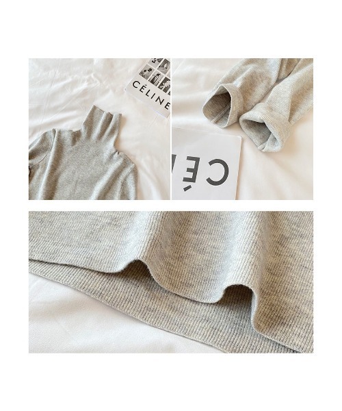 Beststore(ベストストア)の「ハイネックニットタートルネック リブニット(ニット/セーター・レディース・ベージュ/ホワイト/ライトグレー/ピンク/ブラウン/ブラック/ライトブルー/ブラウン系その他・FREE)」の9枚目の写真