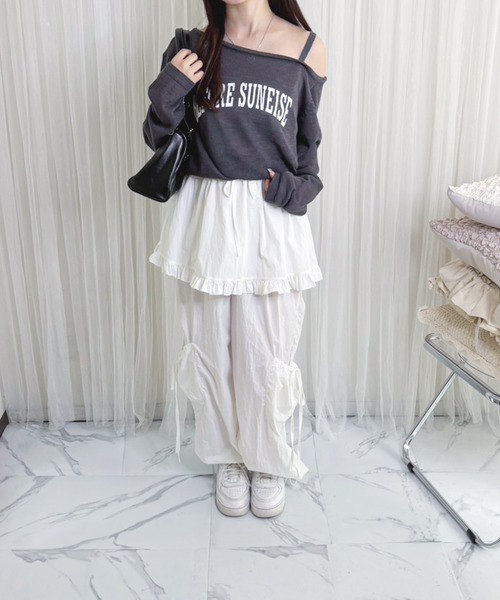 frunco（フランコ）の「【ZOZO限定】スカートレイヤーナイロンパンツ（その他パンツ・レディース・ブラック/グレー/ホワイト・FREE）」の6枚目の写真