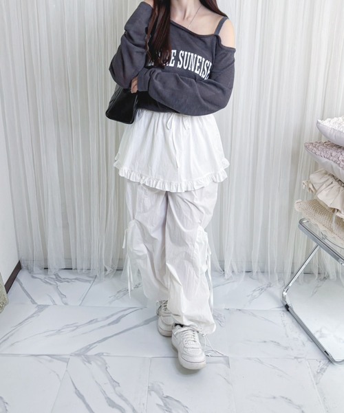 frunco（フランコ）の「【ZOZO限定】スカートレイヤーナイロンパンツ（その他パンツ・レディース・ブラック/グレー/ホワイト・FREE）」の10枚目の写真