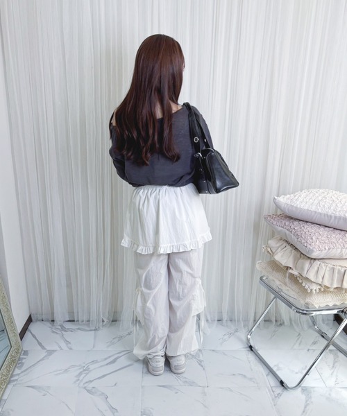 frunco（フランコ）の「【ZOZO限定】スカートレイヤーナイロンパンツ（その他パンツ・レディース・ブラック/グレー/ホワイト・FREE）」の8枚目の写真