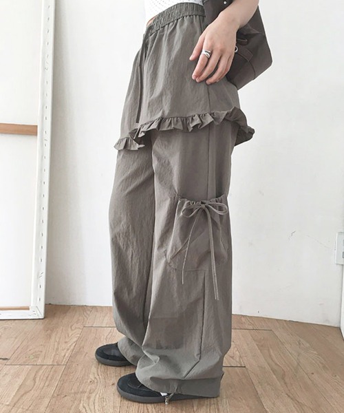frunco（フランコ）の「【ZOZO限定】スカートレイヤーナイロンパンツ（その他パンツ・レディース・ブラック/グレー/ホワイト・FREE）」の16枚目の写真