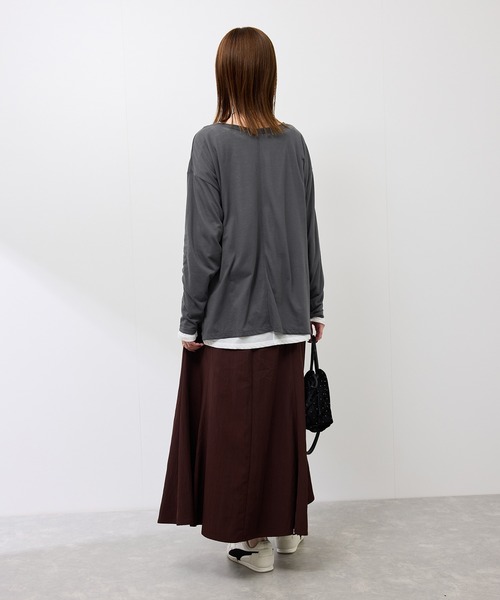 ROPE' PICNIC（ロペピクニック）の「シアーロングスリーブTシャツ（Tシャツ/カットソー・レディース・ホワイト/チャコールグレー・FREE）」の7枚目の写真