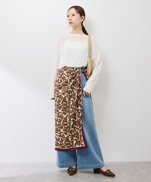 ROPE' PICNIC（ロペピクニック）の「シアーロングスリーブTシャツ（Tシャツ/カットソー・レディース・ホワイト/チャコールグレー・FREE）」の4枚目の写真