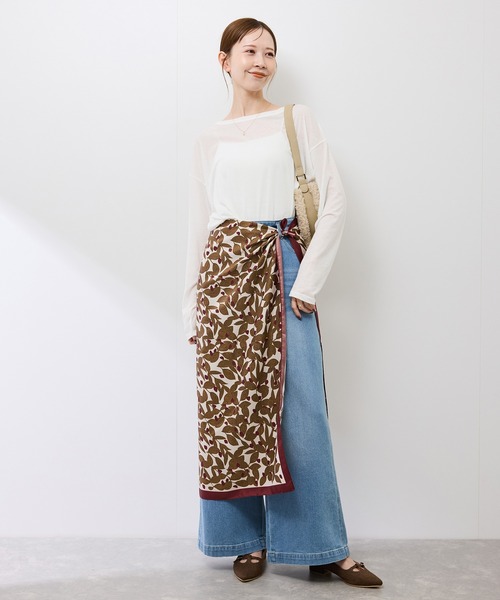 ROPE' PICNIC（ロペピクニック）の「シアーロングスリーブTシャツ（Tシャツ/カットソー・レディース・ホワイト/チャコールグレー・FREE）」の3枚目の写真