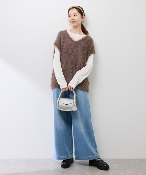 ROPE' PICNIC（ロペピクニック）の「シアーロングスリーブTシャツ（Tシャツ/カットソー・レディース・ホワイト/チャコールグレー・FREE）」の22枚目の写真