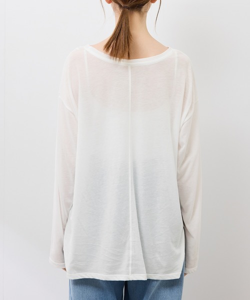 ROPE' PICNIC（ロペピクニック）の「シアーロングスリーブTシャツ（Tシャツ/カットソー・レディース・ホワイト/チャコールグレー・FREE）」の18枚目の写真