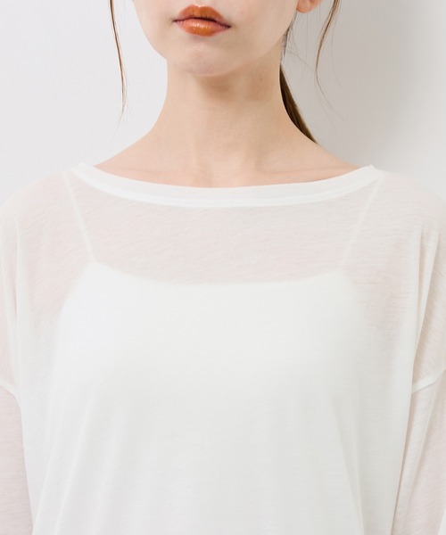 ROPE' PICNIC（ロペピクニック）の「シアーロングスリーブTシャツ（Tシャツ/カットソー・レディース・ホワイト/チャコールグレー・FREE）」の17枚目の写真